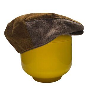 Gymboree Kids Flat Cap Hat Size 3-4 Corduroy & Plaid Lining